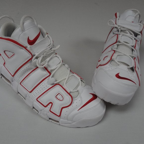 Nike Air More Uptempo 'White Red' Sneaker Men's Size 15 Shoe - Rare